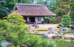 日本京都桂离宫中的茶庭
